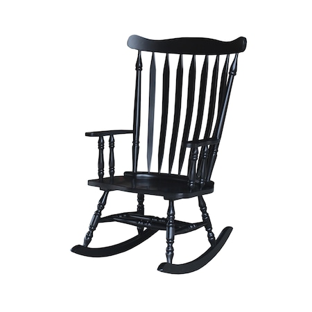 International Concepts Solid Wood Rocker, Antique Black R37-120